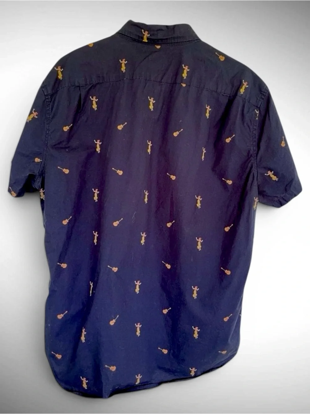 J. Crew Hawaiian Shirt XL Hula Girl Ukulele Print Cotton